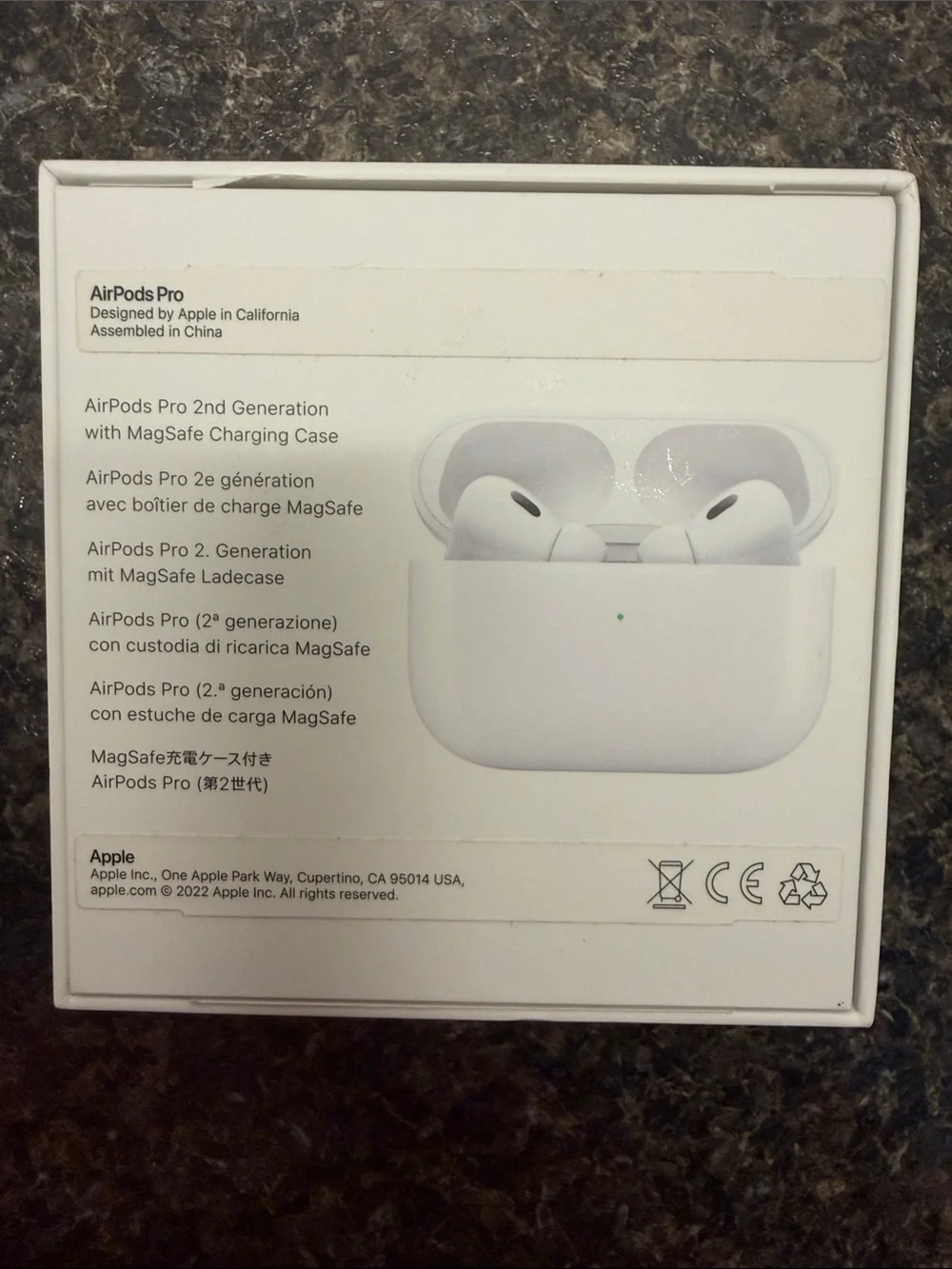 Apple AirPods Pro, 2nd generation with MagSafe Charging case.